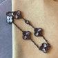 5 motifs black Guillioche 15mm clover bracelet 7.5 inches long - ParadiseKissCo