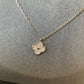 10mm cz clover necklace 925 silver 18k white gold plated 42cm long