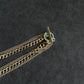 Coco Gold Multi-Layer Colorful Letter Charm Necklace with Turquoise Crystal Pendant
