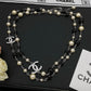 coco black white long pearl necklace