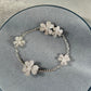 Cz clover bracelet 925 silver 18k white gold plated 17cm long