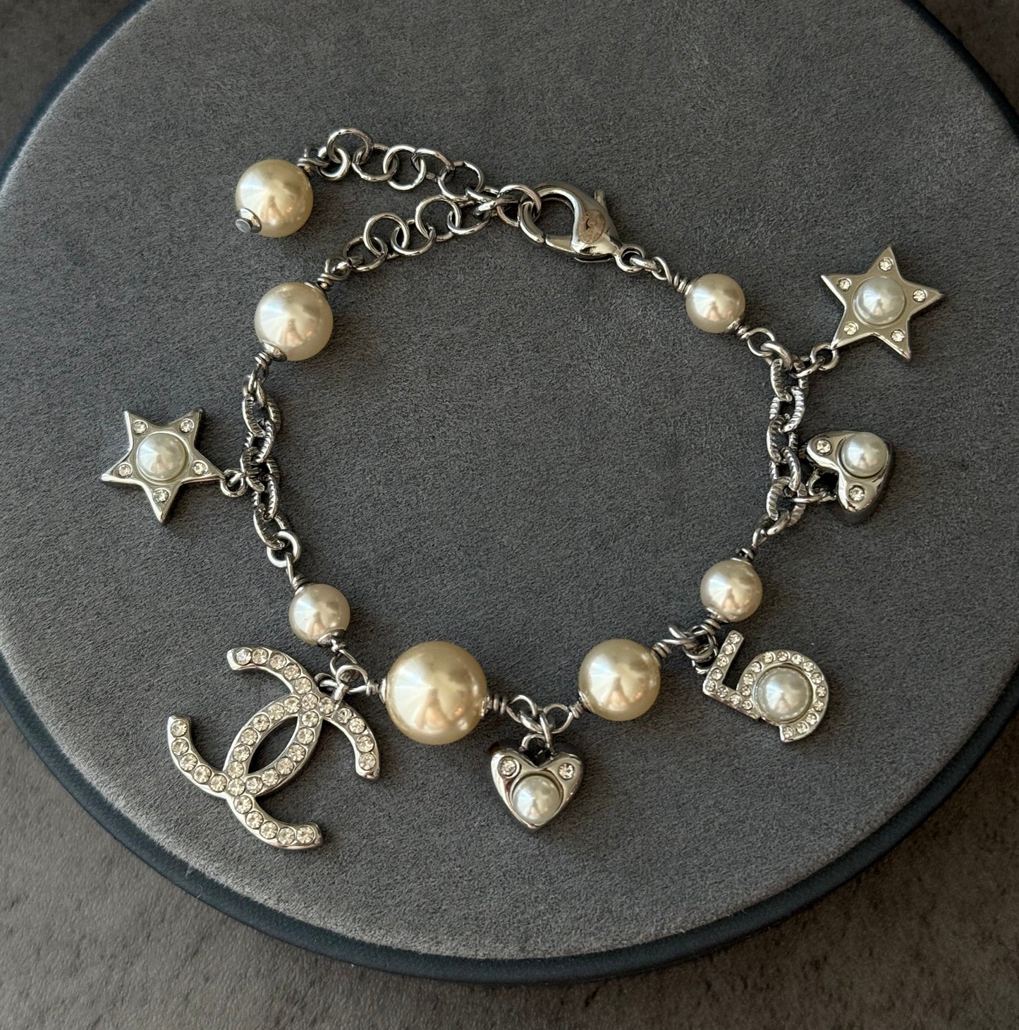 cc charms bracelet with pearl