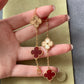 25mm clover gemstone necklace 18k gold plated 88cm long