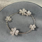 Cz frivole clover bracelet 925 silver 18k white gold plated 17cm long