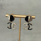 coco Gold Tone Black Enamel Double C Dangle Earrings