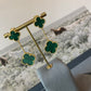 2 motifs malachite clover earrings clover dangle earrings 925 silver 18k gold plated - ParadiseKissCo