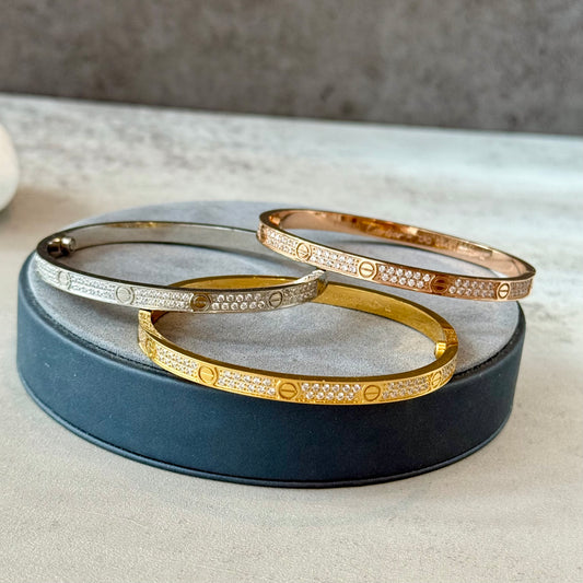 CZ Diamond Love bracelet Narrow