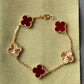 25mm clover gemstone necklace 18k gold plated 88cm long