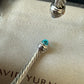 5mm Cable Blue Topaz and 14K Yellow Gold Bracelet 19cm