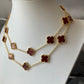 20 motifs Red carnelian 925 silver 18k Gold Plated 84cm long