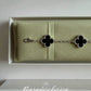 Alhambra Onyx Clover Bracelet 925 Silver, 18k White Gold Plated