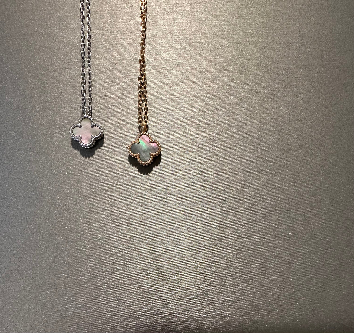 10mm clover single motif clover necklace 925 silver 18k gold plated - ParadiseKissCo