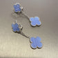 2 motifs clover earrings 925 silver 18k white gold plated push back - ParadiseKissCo