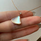 Fan shape skirt necklace white mother of pearl rose gold plated 925 silver 45cm - ParadiseKissCo