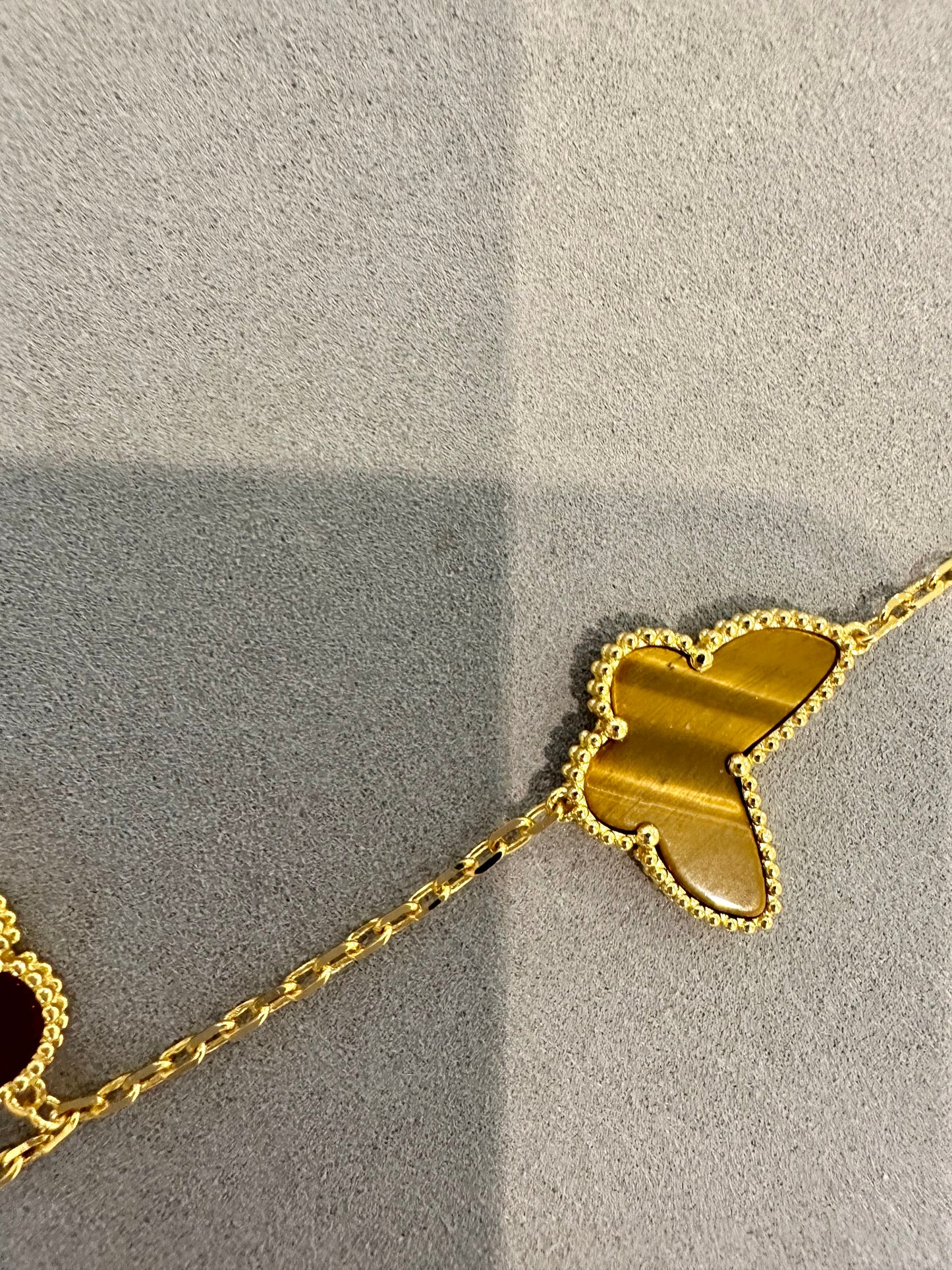 Butterfly clover bracelet 925 silver 18k  gold plated clover bracelet 19cm - ParadiseKissCo