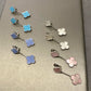 2 motifs clover earrings 925 silver 18k white gold plated push back - ParadiseKissCo