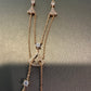 Fan shape skirt necklace white mother of pearl rose gold plated 925 silver 60cm - ParadiseKissCo