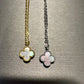 10mm clover single motif clover necklace 925 silver 18k gold plated - ParadiseKissCo