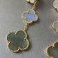 3 motifs Grey mop Chalcedony clover earrings clover dangle earrings 925 silver 18k gold plated