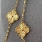 Guilliche 20 motif clover necklace 925 silver 18k gold plated 84 cm long clover size 15mm