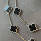 20 motifs onyx 15mm clover necklace 925 silver with 18k white gold plated 84cm