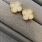 Sweet 10mm one clover earrings 18k gold plated over silver 925