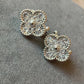 15mm cz clover earrings 925 silver 18k gold plated