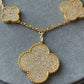 Cz Charm clover bracelet 925 silver 18k gold plated 7.5 inches long
