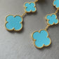 3 motifs Turquoise clover earrings clover dangle earrings 925 silver 18k gold plated