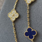 20 motifs Lapis lazuli cz 15mm clover necklace 925 silver with 18k gold plated 84cm