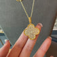 25mm cz clover necklace 925 silver 18k gold plated 88cm long
