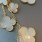 4 motifs Mother of pearl clover earrings clover dangle earrings 925 silver 18k gold plated