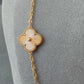 10 motif Guilliche clover necklace 925 silver 18k rosegold plated 42 cm long clover size 15mm