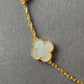 10 motifs Mother of pearl 15mm clover necklace 925 silver with 18k gold plated 42 cm long