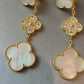 3 motifs Mother of pearl Cz clover earrings clover dangle earrings 925 silver 18k gold plated