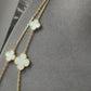 16 motifs mother of pearl charm clover necklace 925 silver with 18k gold plated 120cm long